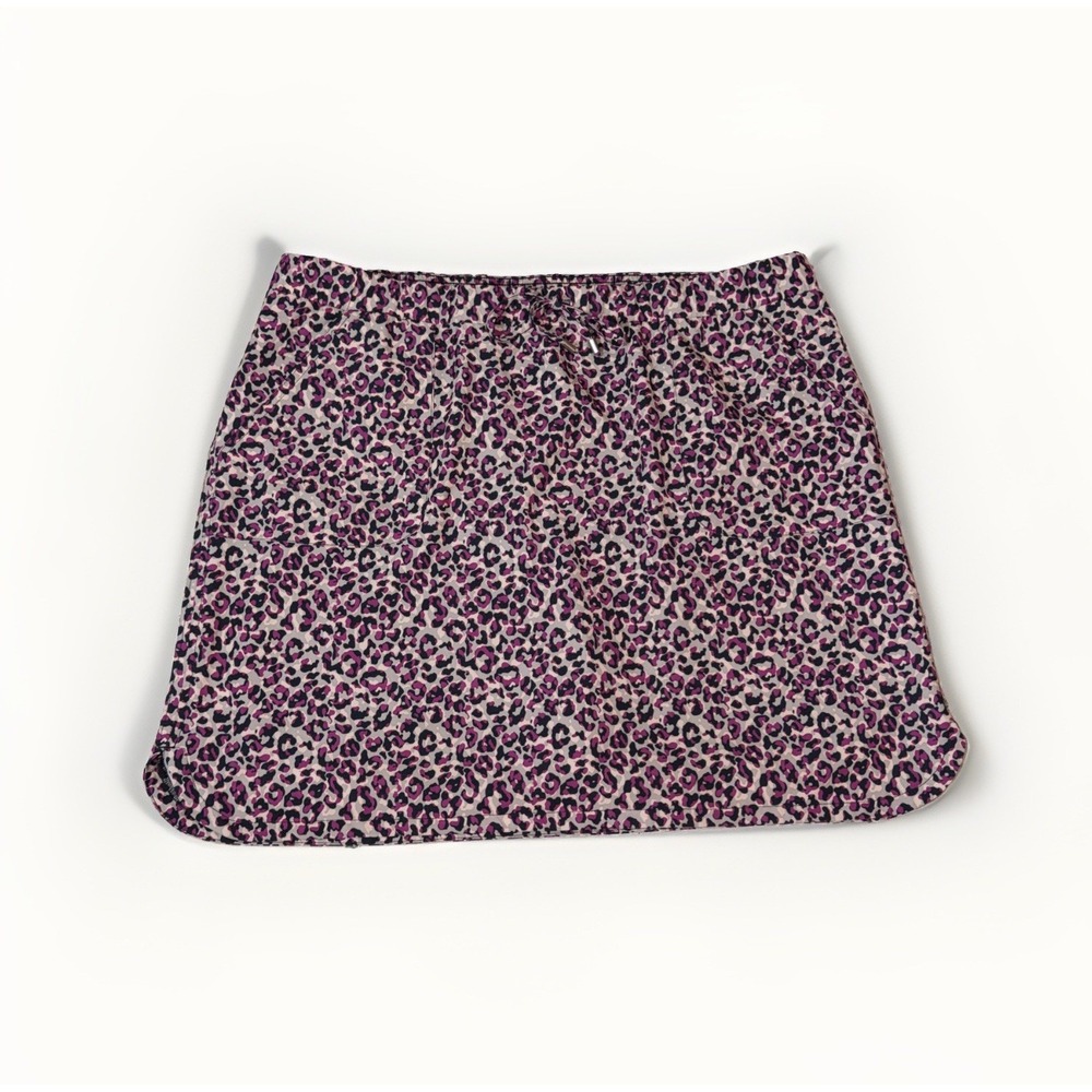 Chico's Zenergy Leopard Print Skort/Skirt Size 16 Pockets Drawstring Waist EUC